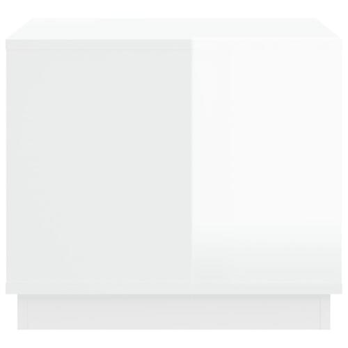 Sofabord 51x50x44 cm konstrueret træ hvid højglans