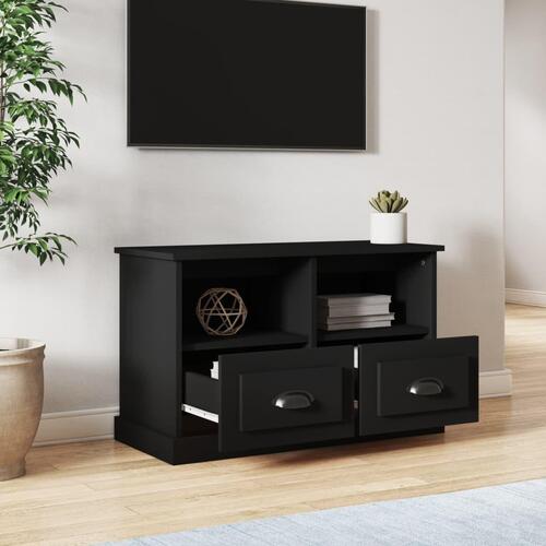 Tv-bord 80x35x50 cm konstrueret træ sort