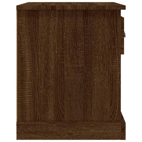 Sengebord 39x39x47,5 cm konstrueret træ brun egetræsfarve