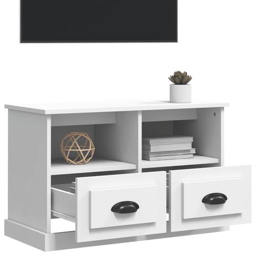 Tv-bord 80x35x50 cm konstrueret træ hvid