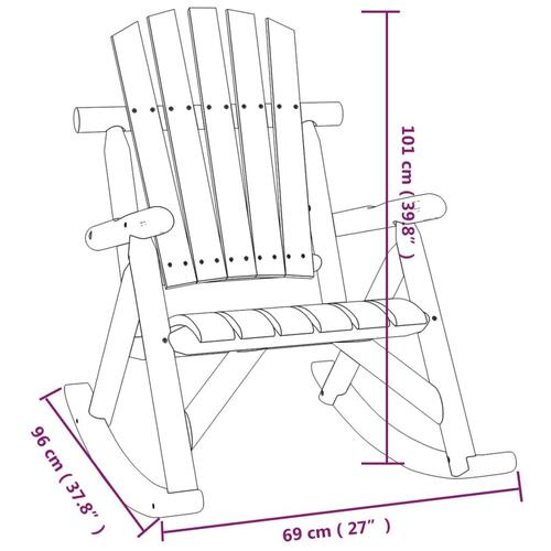 Gyngestol til haven 69x96x101 cm massivt grantræ