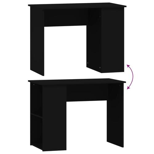 Skrivebord 100x55x75 cm konstrueret træ sort