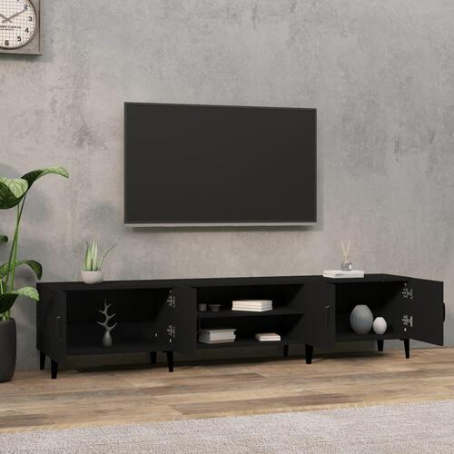 Tv-bord 180x31,5x40 cm konstrueret træ sort