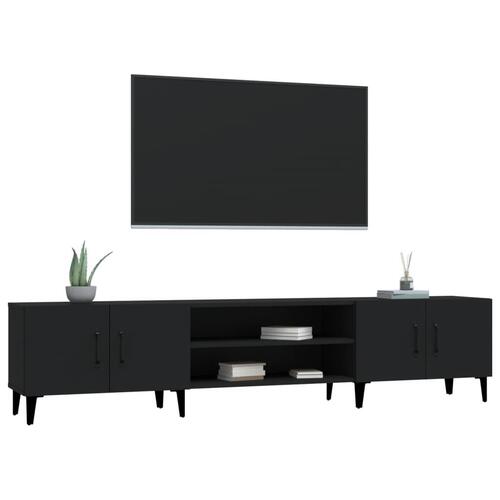 Tv-bord 180x31,5x40 cm konstrueret træ sort