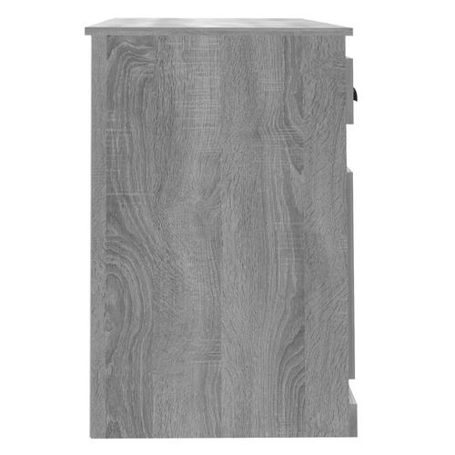 Skrivebord m. skuffe 115x50x75 cm konstrueret træ grå sonoma-eg