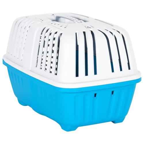 Transportbur til kæledyr 48x31,5x33 cm polypropylen hvid og blå