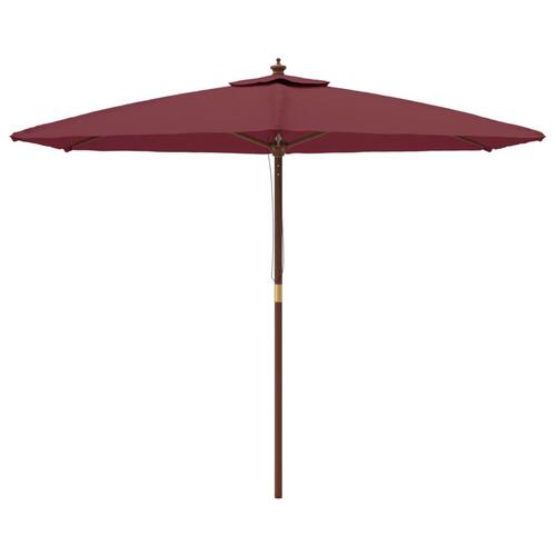 Haveparasol med træstang 299x240 cm bordeauxfarvet