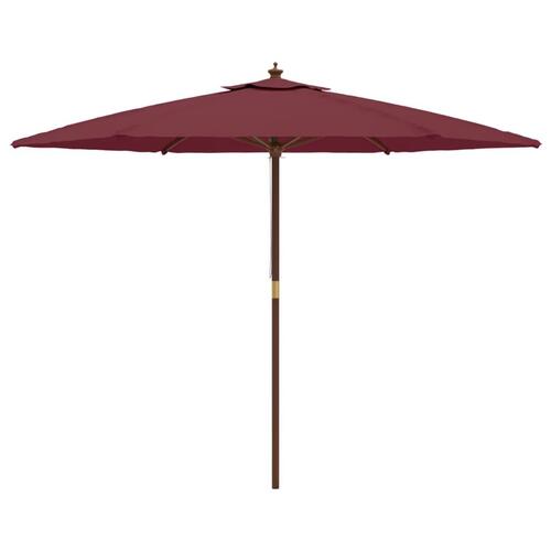 Haveparasol med træstang 299x240 cm bordeauxfarvet