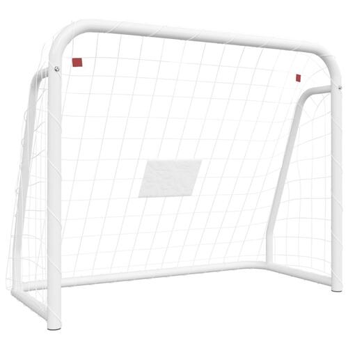 Fodboldmål med net 125x96x60 cm stål og polyester hvid