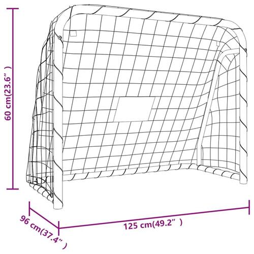 Fodboldmål med net 125x96x60 cm stål og polyester hvid