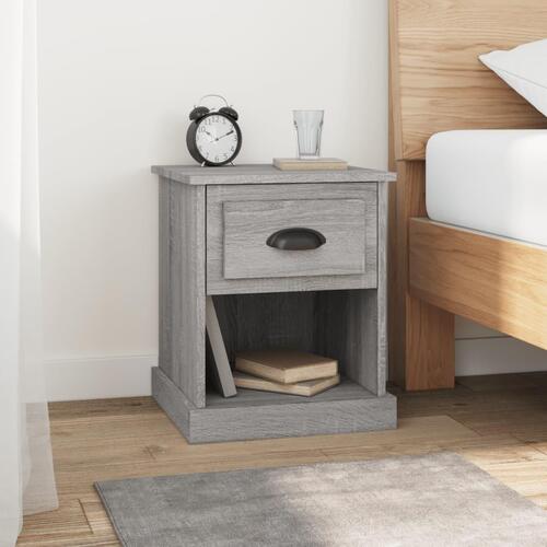 Sengeborde 2 stk. 39x39x47,5 cm konstrueret træ grå sonoma-eg