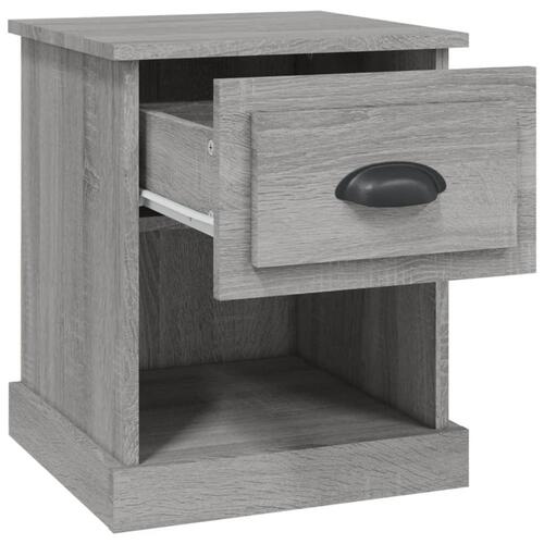Sengeborde 2 stk. 39x39x47,5 cm konstrueret træ grå sonoma-eg