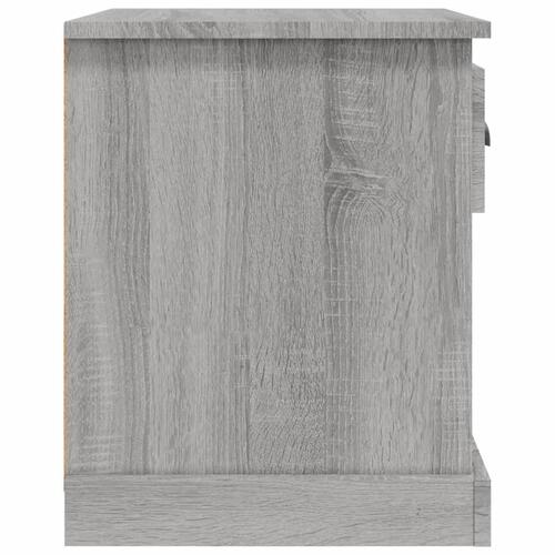 Sengeborde 2 stk. 39x39x47,5 cm konstrueret træ grå sonoma-eg