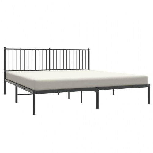 Sengeramme med sengegavl i metal - 183×213 cm, sort