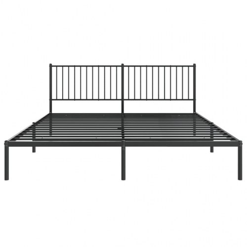 Sengeramme med sengegavl i metal - 183×213 cm, sort