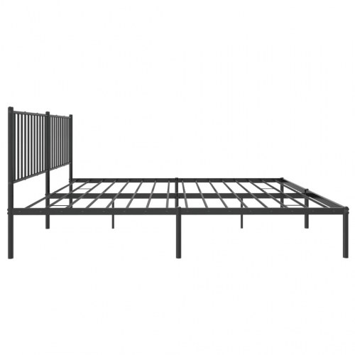 Sengeramme med sengegavl i metal - 183×213 cm, sort