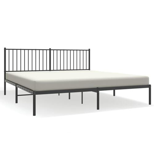 Sengeramme med sengegavl 180x200 cm metal sort