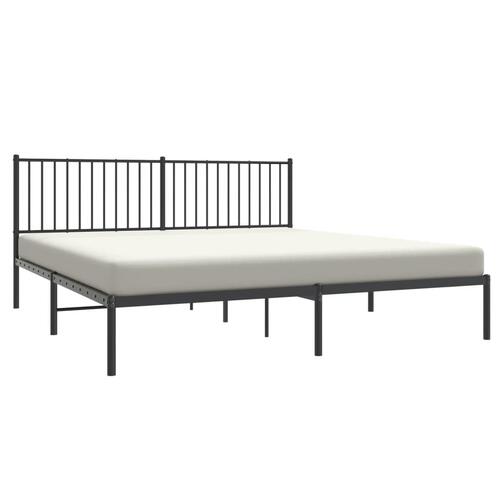 Sengeramme med sengegavl 180x200 cm metal sort