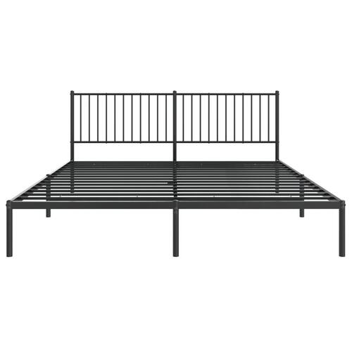 Sengeramme med sengegavl 180x200 cm metal sort