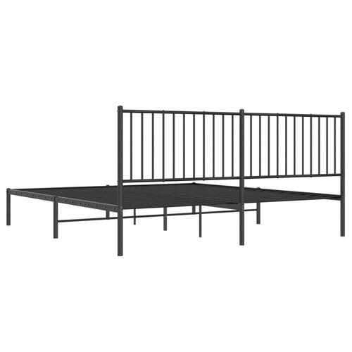 Sengeramme med sengegavl 180x200 cm metal sort