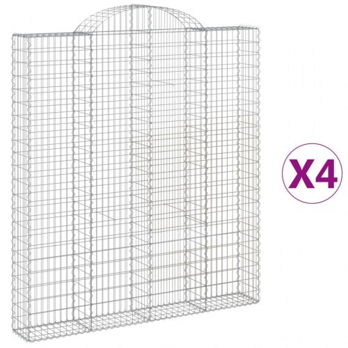 Buede gabionkurve - 4 stk. 200×30×220/240 cm i galvaniseret jern