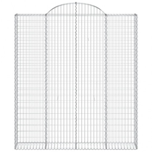 Buede gabionkurve - 5 stk. 200×30×220/240 cm i galvaniseret jern