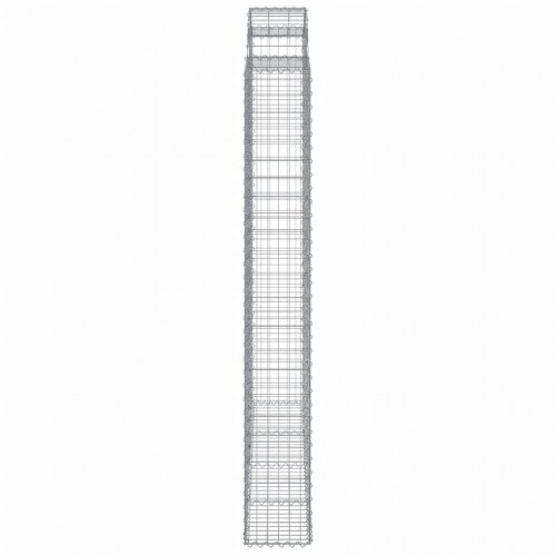 Buede gabionkurve - 5 stk. 200×30×220/240 cm i galvaniseret jern