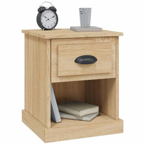 Sengebord 39x39x47,5 cm konstrueret træ sonoma-eg