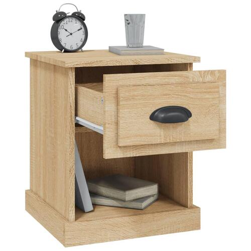 Sengebord 39x39x47,5 cm konstrueret træ sonoma-eg