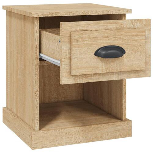 Sengebord 39x39x47,5 cm konstrueret træ sonoma-eg