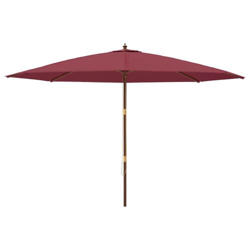 Haveparasol med træstang 400x273 cm bordeauxfarvet