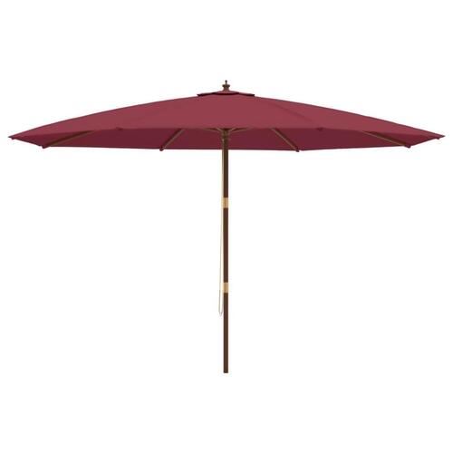 Haveparasol med træstang 400x273 cm bordeauxfarvet