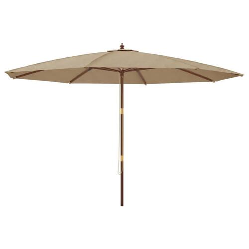 Haveparasol med træstang 400x273 cm gråbrun