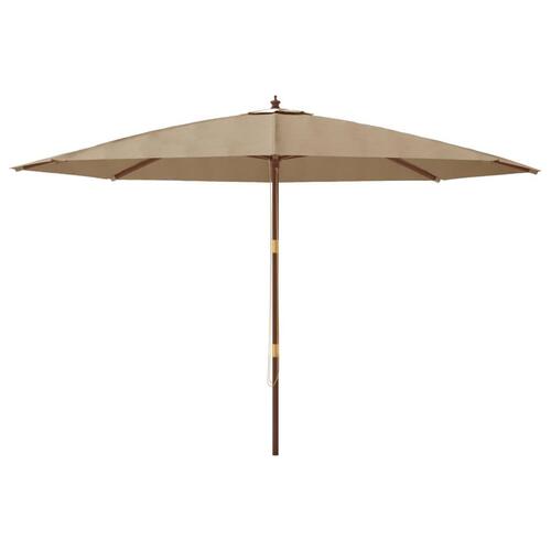 Haveparasol med træstang 400x273 cm gråbrun