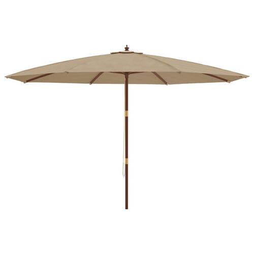 Haveparasol med træstang 400x273 cm gråbrun