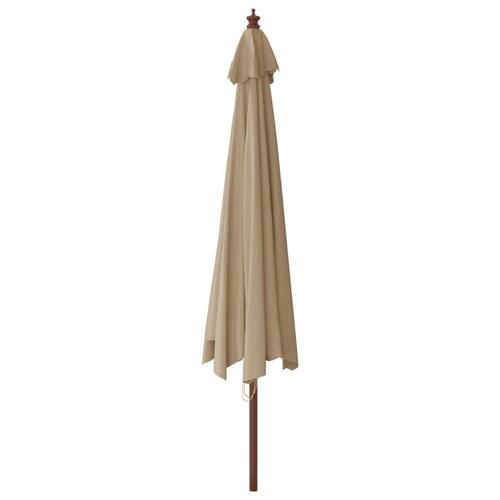 Haveparasol med træstang 400x273 cm gråbrun
