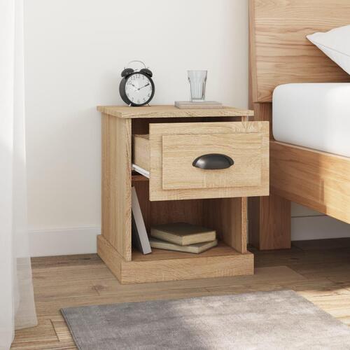 Sengeborde 2 stk. 39x39x47,5 cm konstrueret træ sonoma-eg