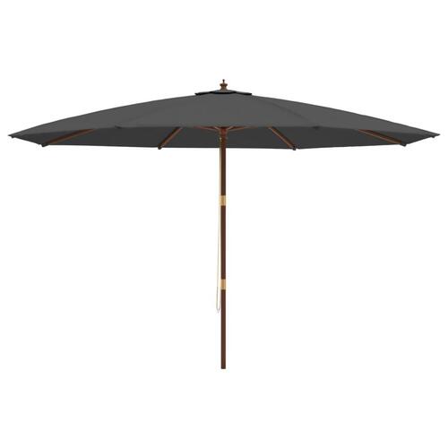Haveparasol med træstang 400x273 cm antracitgrå