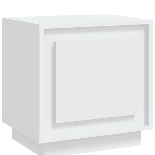 Sengebord 44x35x45 cm konstrueret træ hvid