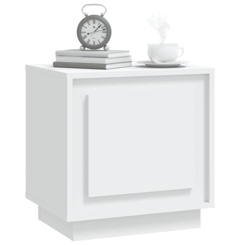 Sengebord 44x35x45 cm konstrueret træ hvid