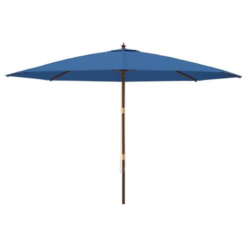 Haveparasol med træstang 400x273 cm azurblå