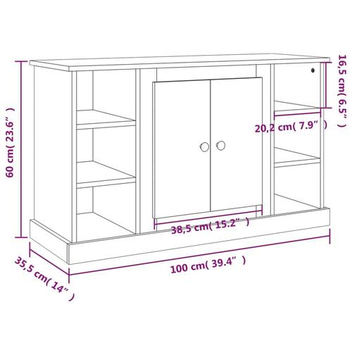 Skænk 100x35,5x60 cm konstrueret træ betongrå