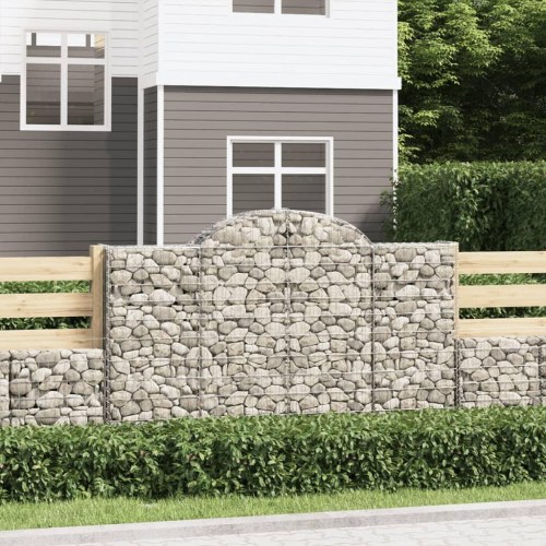 Buede gabionkurve - 10 stk. 200×50×120/140 cm i galvaniseret jern