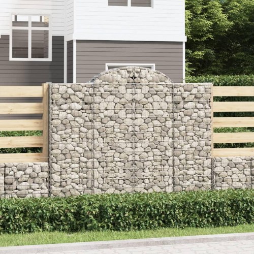 Buede gabionkurve 3 stk. - 200×50×160/180 cm i galvaniseret jern