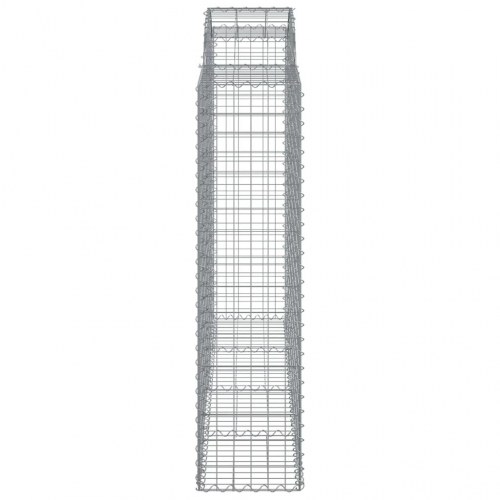 Buede gabionkurve 3 stk. - 200×50×160/180 cm i galvaniseret jern