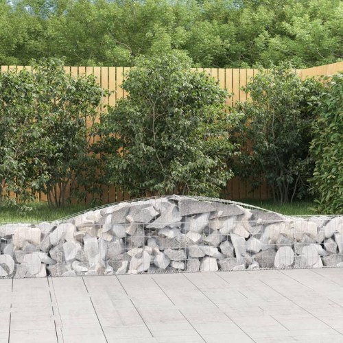 Buede gabionkurve 3 stk. 400x30x40/60 cm galvaniseret jern