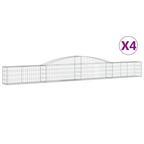 Buede gabionkurve 4 stk. 400x30x40/60 cm galvaniseret jern