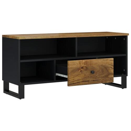 Tv-bord 100x33x46 cm massivt mangotræ og konstrueret træ