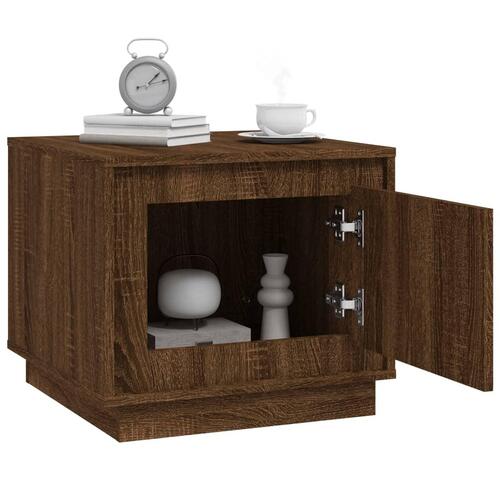 Sofabord 51x50x44 cm konstrueret træ brun egetræsfarve