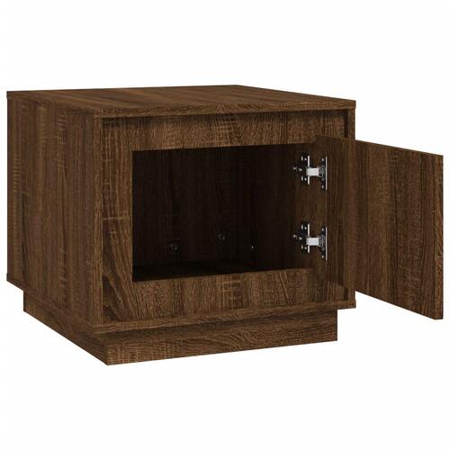 Sofabord 51x50x44 cm konstrueret træ brun egetræsfarve